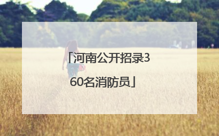 河南公开招录360名消防员