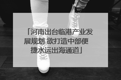 河南出台临港产业发展规划 欲打造中部便捷水运出海通道