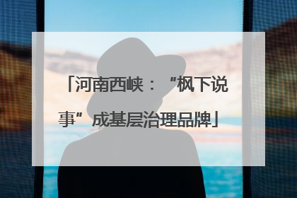 河南西峡：“枫下说事”成基层治理品牌