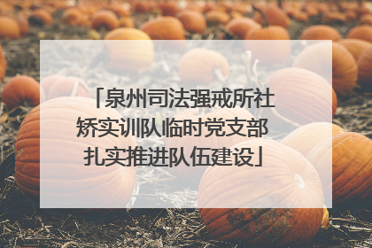 泉州司法强戒所社矫实训队临时党支部扎实推进队伍建设