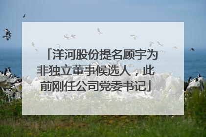 洋河股份提名顾宇为非独立董事候选人，此前刚任公司党委书记