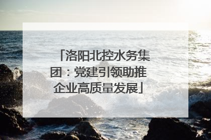 洛阳北控水务集团：党建引领助推企业高质量发展