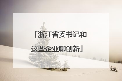 浙江省委书记和这些企业聊创新