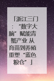 浙江三门：“数字大脑”赋能青蟹产业 从育苗到养殖重塑“蓝色粮仓”