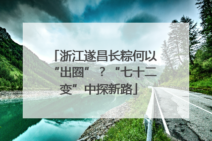 浙江遂昌长粽何以“出圈”？“七十二变”中探新路