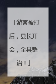 游客被打后，县长开会，全县整治！