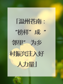 温州苍南：“榜样”成“邻里” 为乡村振兴注入好人力量