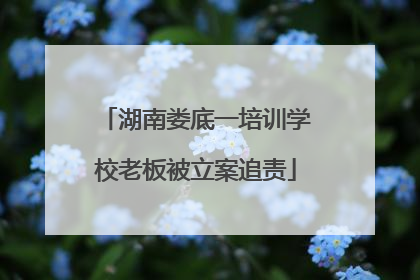 湖南娄底一培训学校老板被立案追责