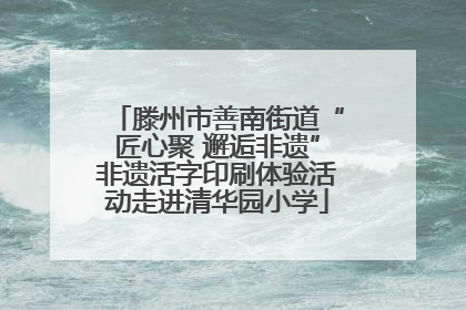 滕州市善南街道“匠心聚 邂逅非遗”非遗活字印刷体验活动走进清华园小学
