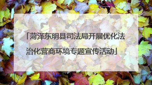 菏泽东明县司法局开展优化法治化营商环境专题宣传活动