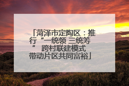 菏泽市定陶区：推行“一统领 三统筹” 跨村联建模式 带动片区共同富裕