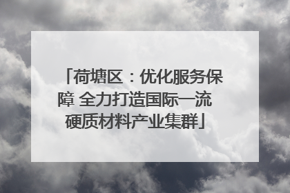 荷塘区：优化服务保障 全力打造国际一流硬质材料产业集群
