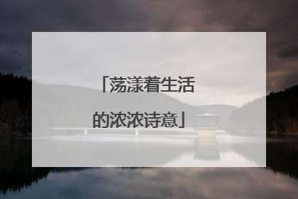 荡漾着生活的浓浓诗意