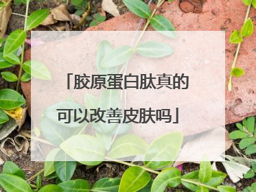 胶原蛋白肽真的可以改善皮肤吗