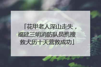 花甲老人深山走失，福建三明消防队员携搜救犬历十天营救成功
