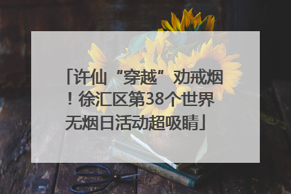 许仙“穿越”劝戒烟！徐汇区第38个世界无烟日活动超吸睛