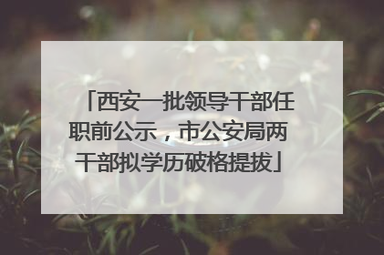 西安一批领导干部任职前公示，市公安局两干部拟学历破格提拔