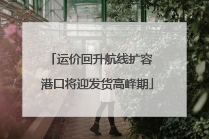 运价回升航线扩容 港口将迎发货高峰期