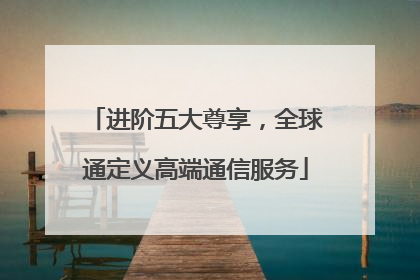 进阶五大尊享，全球通定义高端通信服务