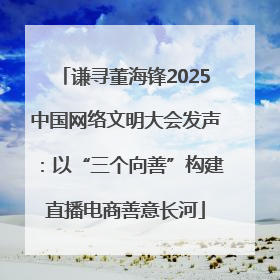 谦寻董海锋2025中国网络文明大会发声：以“三个向善”构建直播电商善意长河