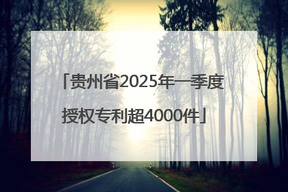 贵州省2025年一季度授权专利超4000件