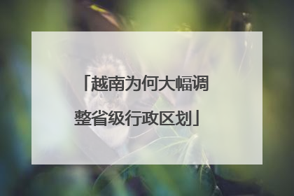 越南为何大幅调整省级行政区划