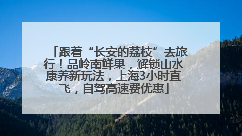 跟着“长安的荔枝”去旅行！品岭南鲜果，解锁山水康养新玩法，上海3小时直飞，自驾高速费优惠
