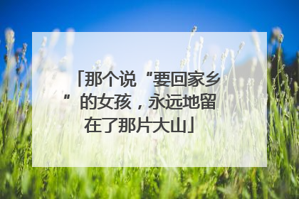 那个说“要回家乡”的女孩，永远地留在了那片大山