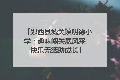 郧西县城关镇明德小学：趣味闯关展风采 快乐无纸助成长