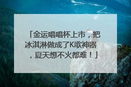 金运唱唱杯上市，把冰淇淋做成了K歌神器，夏天想不火都难！