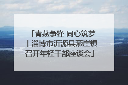 青燕争锋 同心筑梦丨淄博市沂源县燕崖镇召开年轻干部座谈会