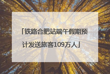 铁路合肥站端午假期预计发送旅客109万人
