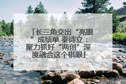 长三角交出“亮眼”成绩单 秦诗立：聚力抓好“两创”深度融合这个棋眼