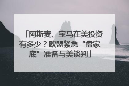 阿斯麦、宝马在美投资有多少？欧盟紧急“盘家底”准备与美谈判