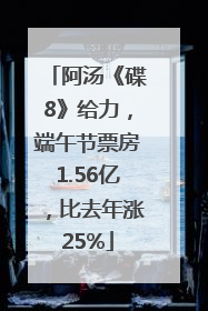 阿汤《碟8》给力，端午节票房1.56亿，比去年涨25%
