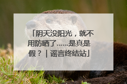 阴天没阳光,就不用防晒了……是真是假?|谣言终结站