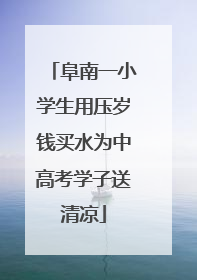 阜南一小学生用压岁钱买水为中高考学子送清凉