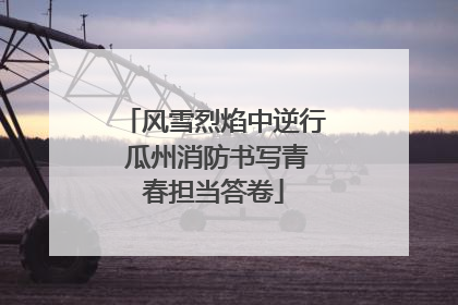 风雪烈焰中逆行 瓜州消防书写青春担当答卷