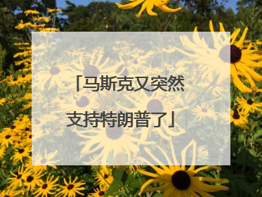 马斯克又突然支持特朗普了