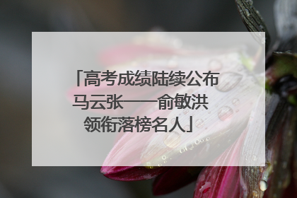 高考成绩陆续公布 马云张一一俞敏洪领衔落榜名人
