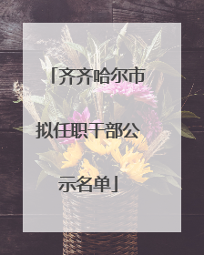 齐齐哈尔市拟任职干部公示名单