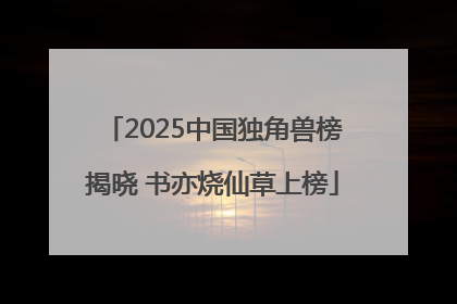 2025中国独角兽榜揭晓 书亦烧仙草上榜
