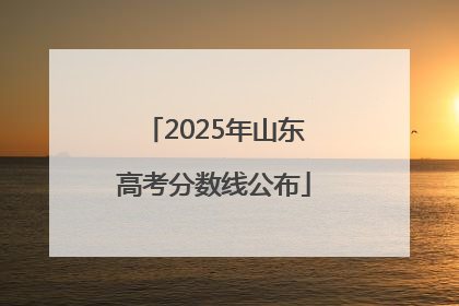 2025年山东高考分数线公布
