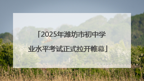 2025年潍坊市初中学业水平考试正式拉开帷幕