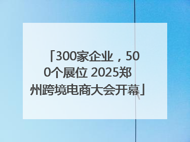 300家企业，500个展位 2025郑州跨境电商大会开幕
