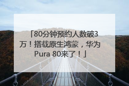 80分钟预约人数破3万！搭载原生鸿蒙，华为Pura 80来了！
