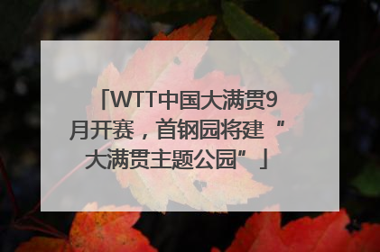 WTT中国大满贯9月开赛，首钢园将建“大满贯主题公园”